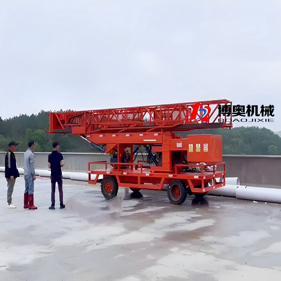 M60可跨越防抛網的液壓橋梁排水管側邊安裝設備_檢修車