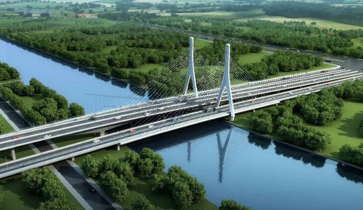 蘇州首座景觀斜拉橋索塔施工全部封頂