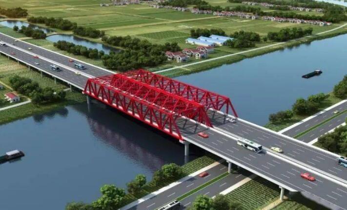 夏仕港大橋“導向”工程鋼梁順利拼裝